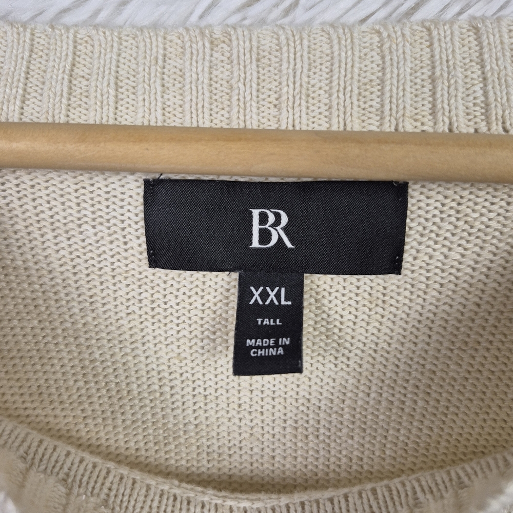 Banana Republic Beige Giorgio Linen Cotton Blend Sweater Mens 2XLT Quiet Luxury - Picture 4 of 8